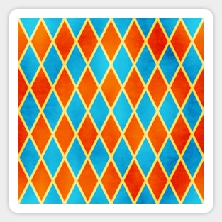 Orange Blue Retro Pattern Sticker